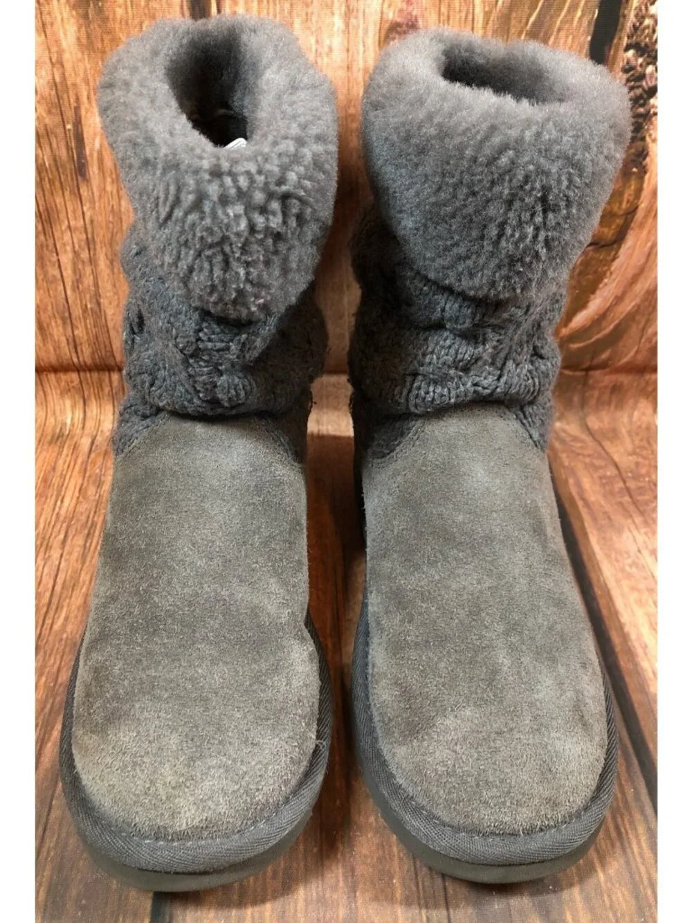 UGG Girls Kids 2 Juniper Confetti Charcoal Gray Boots 1013250K